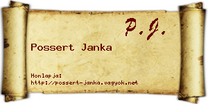 Possert Janka névjegykártya